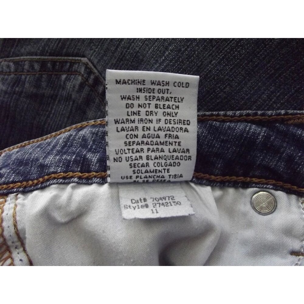 L.E.I. Jeans Junior Size 11 x29"inseam Mid Rise Flare Leg 5-pockets blue stretch - Picture 7 of 10